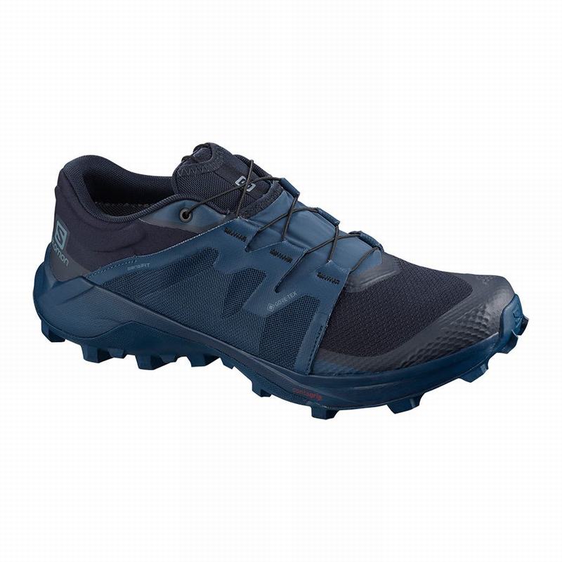 Chaussures De Trail Running Salomon Homme Bleu Marine - Salomon WILDCROSS GTX - France (6870-CWMUK)